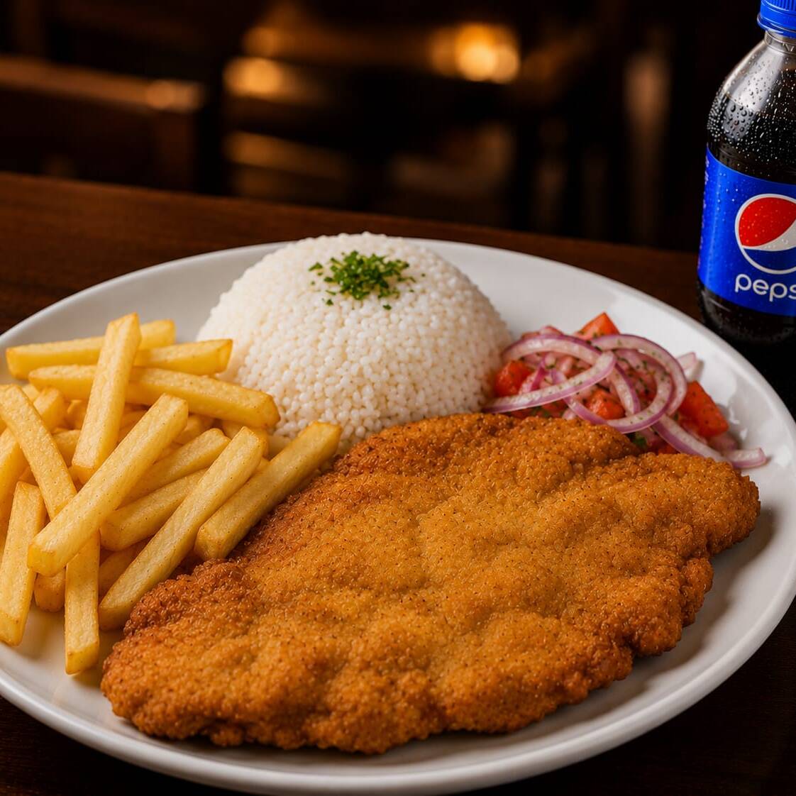 ESPECIALIDAD MILANESA DE POLLO + BEBIDA