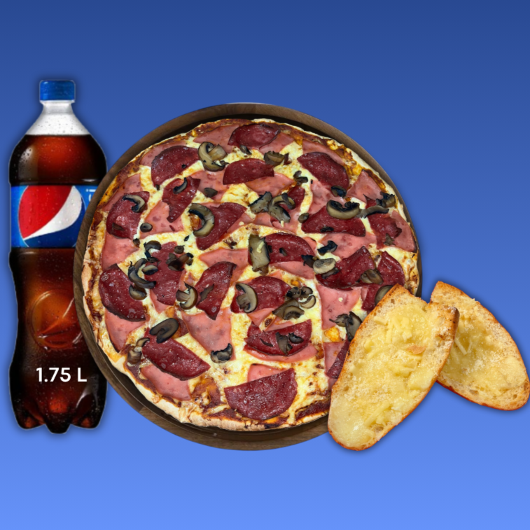 Combo 1 (Pizza, Refresco y Pan de Ajo)