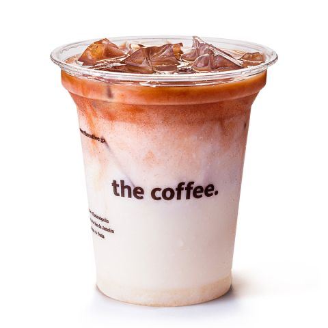 Latte gelado com Chai e um toque de gengibre. Um mix de especiarias como canela, erva doce, pimenta preta, cravo e anis. Um sonho. (Sem café, com leite) (440 ml)