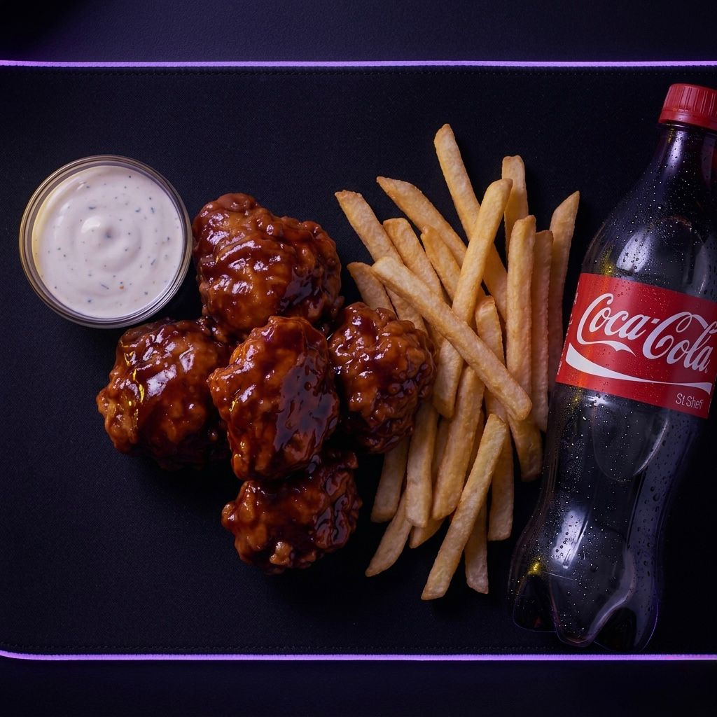 Boneless Jr. papas y bebida.