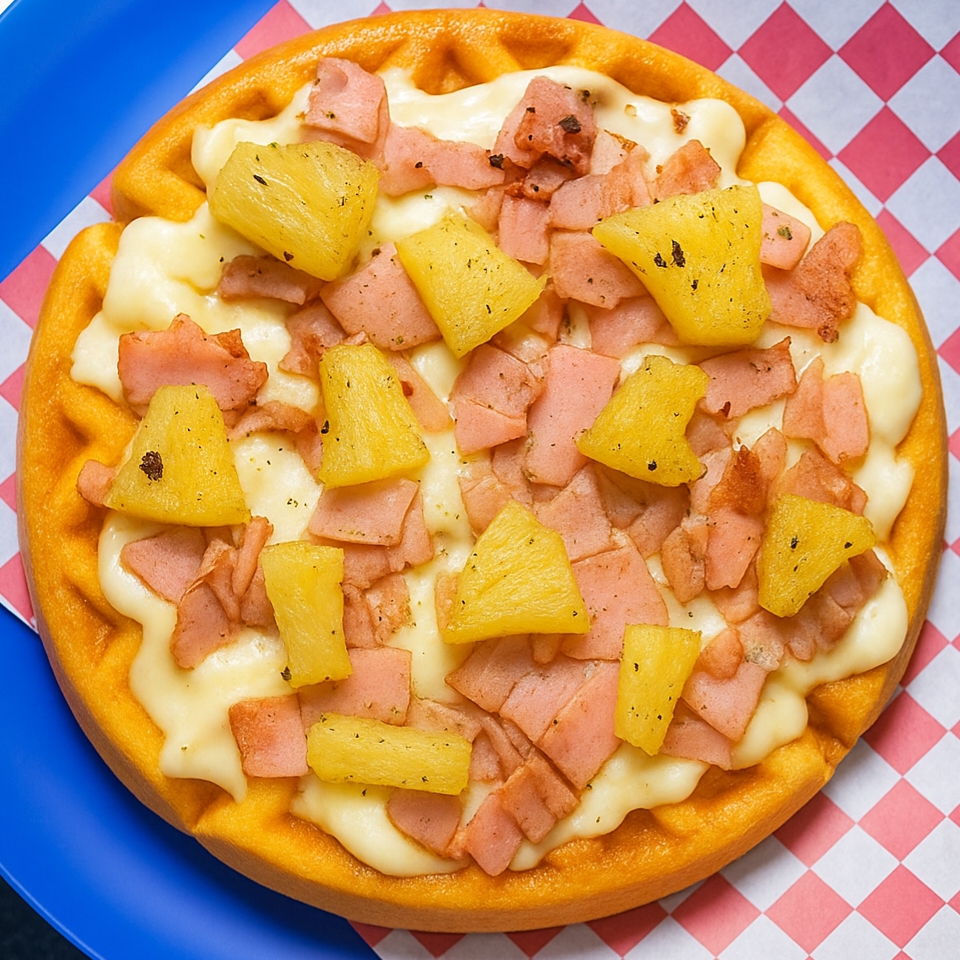 Waffle Pizza Hawaiano