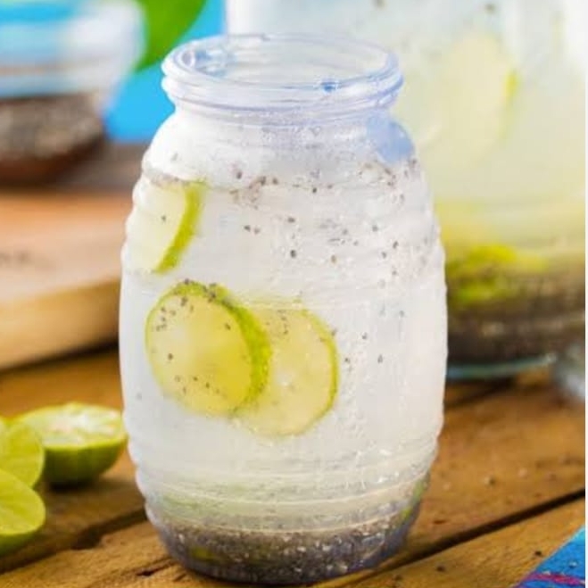 Litro agua fresca limón con chía