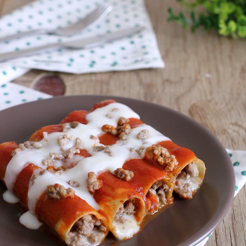Cannelloni de carne de Res y Mozzarella