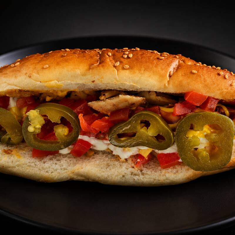 Hot Dog Pollo a la Plancha Pan Artesanal Grande