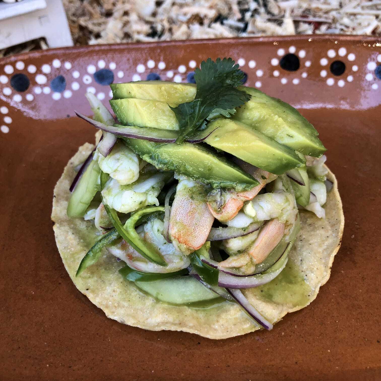 Tostada de Aguachile Verde