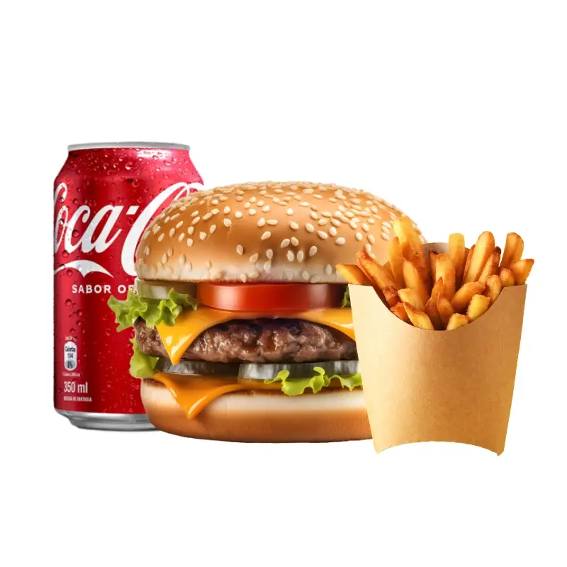 COMBO HAMBURGUESA,PAPAS Y SODA COCA DE LATA