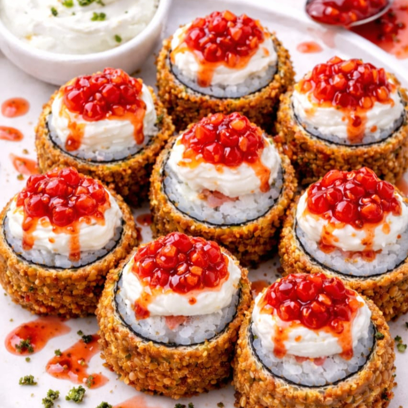 hot filadelfia com geleia de pimenta biquinho por cima( IMAGEM ILUSTRATIVA ACOMPANHA SOMENTE 5 UNIDADES