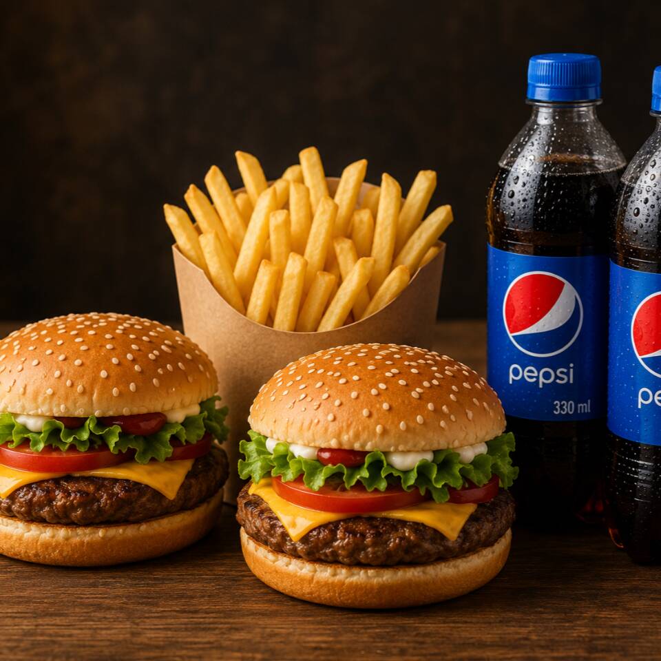 Combo Pichanguero -2 Hamburguesas Clásicas + PEPSI