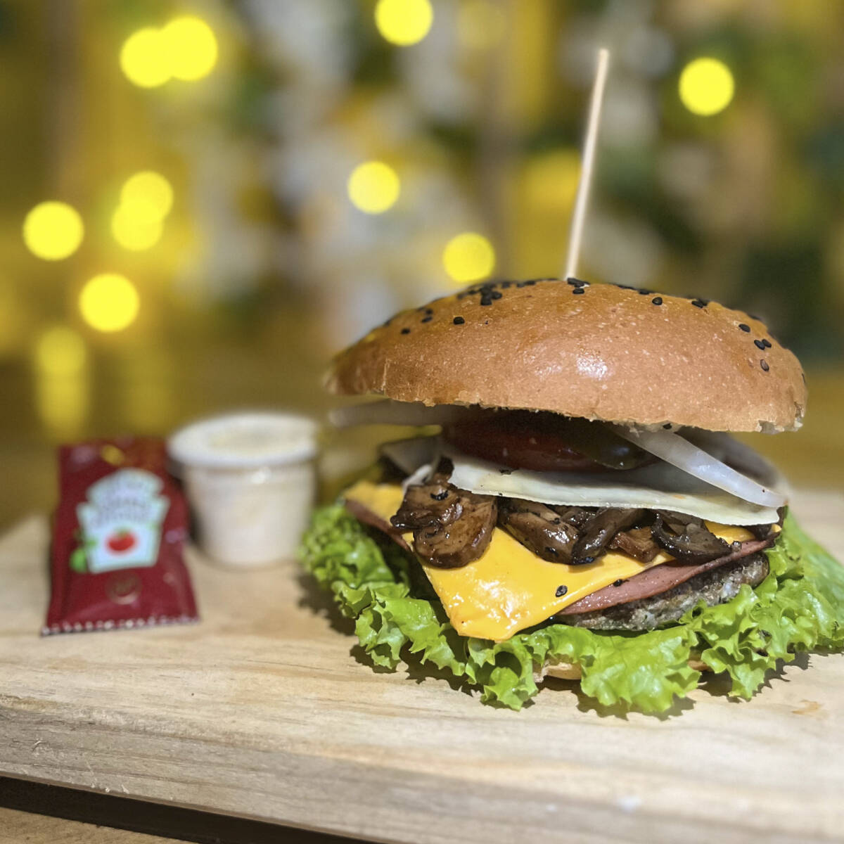 Hamburguesa Champiñon y Queso