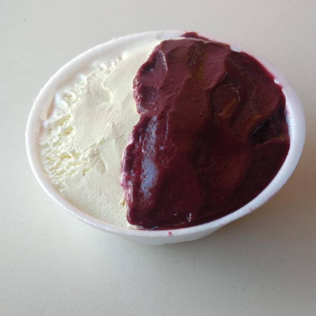 Açaí com creme de leitinho tipo sorvete