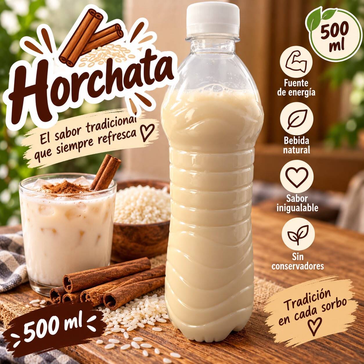 Agua natural de Horchata