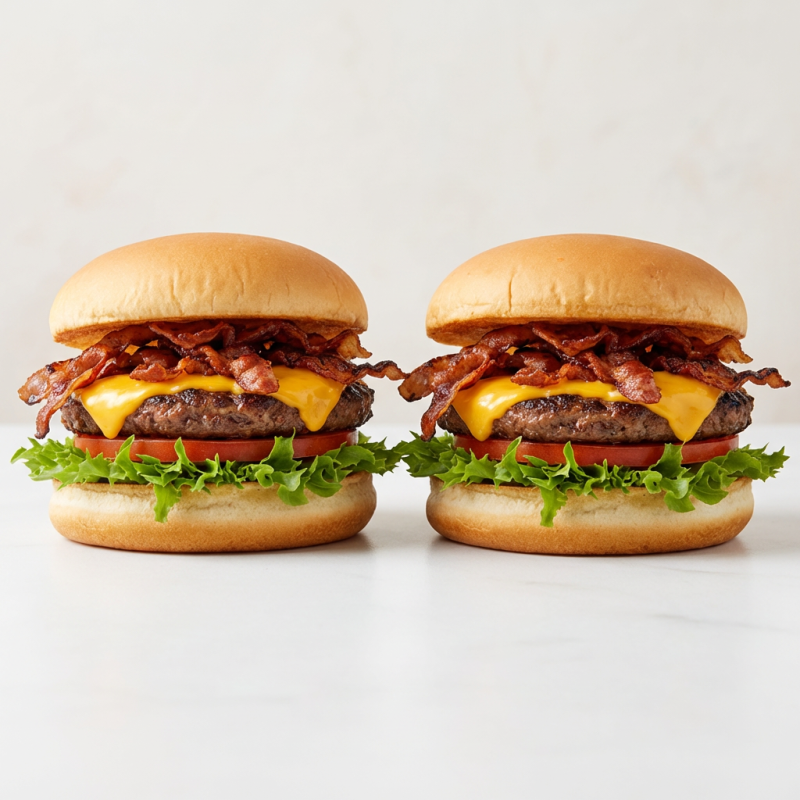 2 Burgers 160gr Nesta promoção você leva 2 Lanches entre as opções: , X-Burger, X-Salada, X-Bacon, X-Salada Bacon