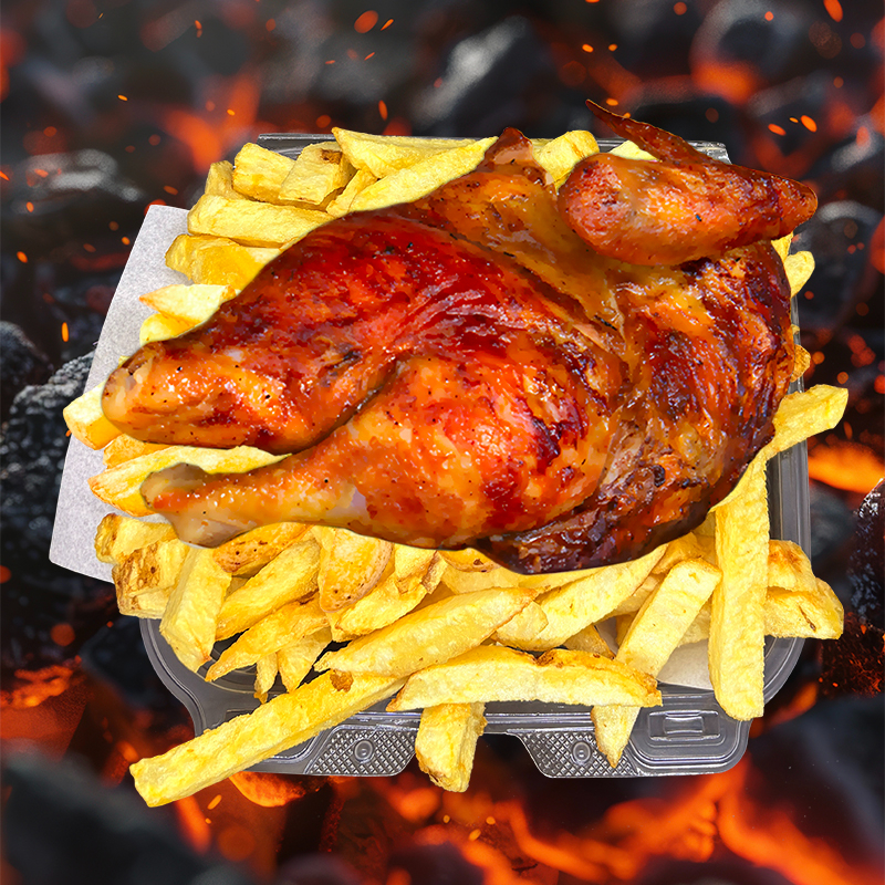 1/2 Pollo a la Brasa + Papas Fritas