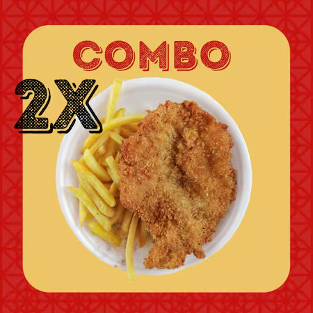 Acompanha : 2 refeições - Milanesa, Arroz , feijão e batata frita ( em cada refeição )