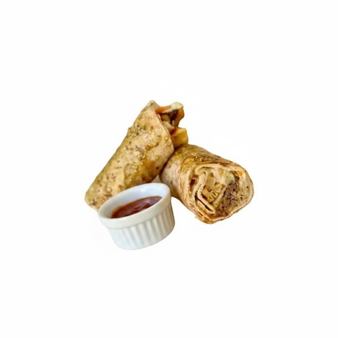 pão árabe, carne bovina, repolho, creme de alho, batata frita, molho coquetel