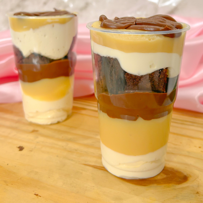 Mousse de ninho, ninho cremoso, nutella e brownie