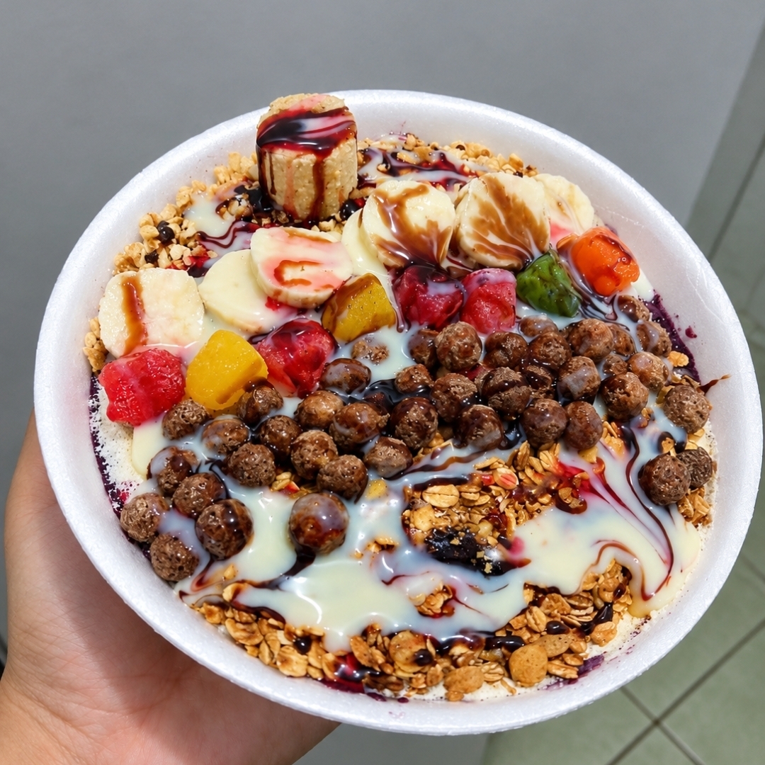 Escolha 4 complementos, 1 fruta e 1 calda 💜
Açaí cremoso, montado do jeito que preferir 😋