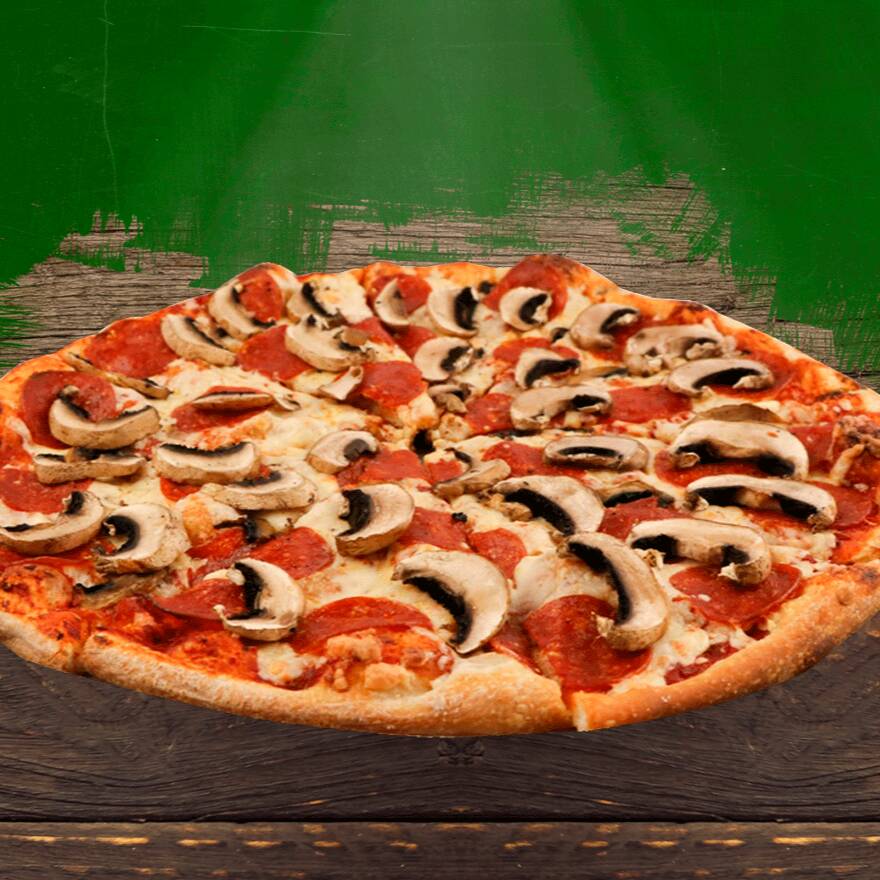 Pizza Gourmet Pepperoni & Champiñones Alto