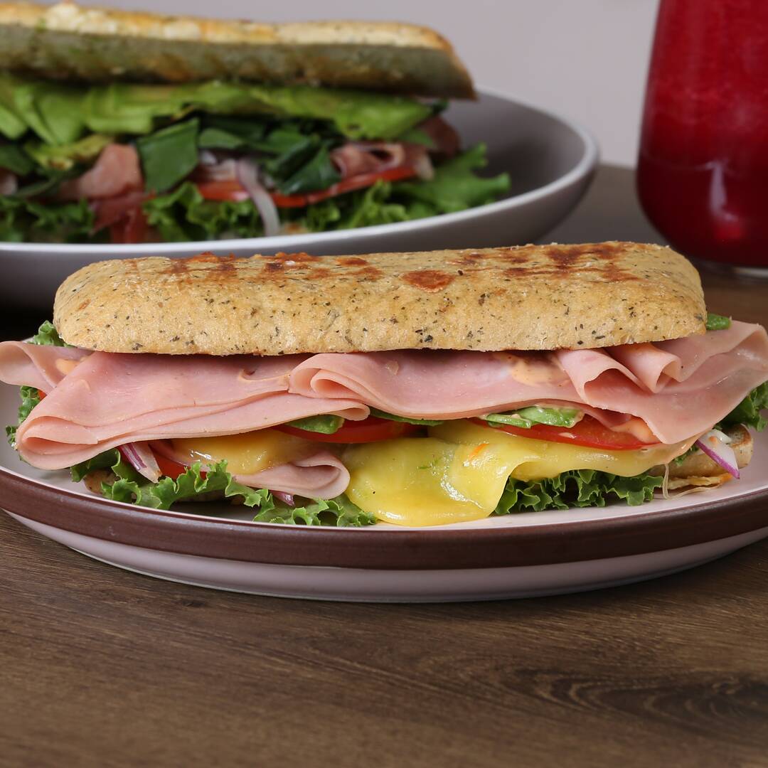 Chapata de jamón de pechuga de pavo