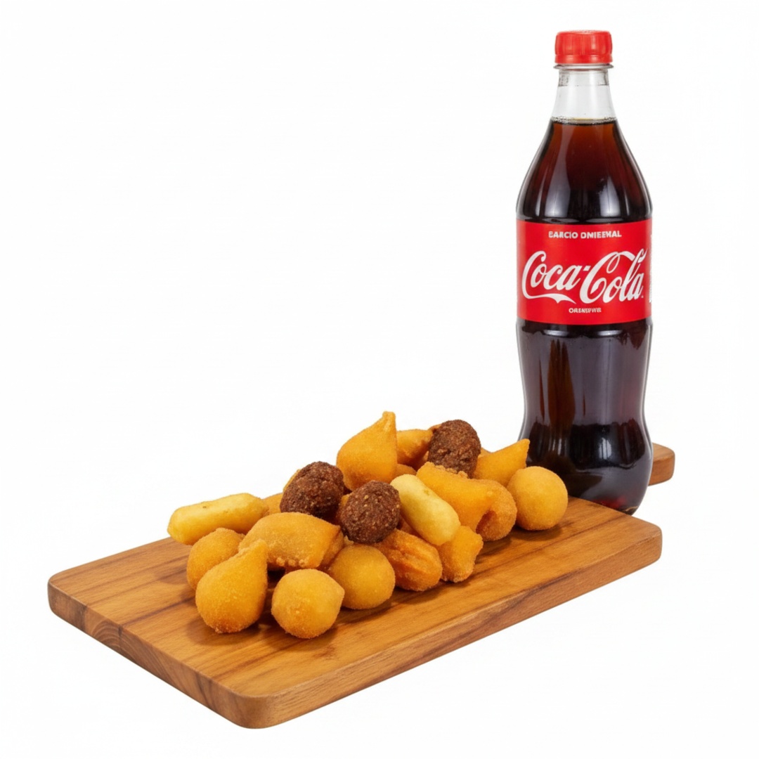 Delicie-se com 50 unidades dos nossos irresistíveis e saborosos Salgados Sortidos Fritos para festa, meticulosamente preparados e pesando 0,22 gramas cada. São crocantes, deliciosos e farão de sua celebração um verdadeiro sucesso! Para tornar a experiência ainda mais prazerosa, acompanha uma refrescante Coca-Cola 600ml. Um combo perfeito, que harmoniza o prazer do paladar com a alegria da festa!