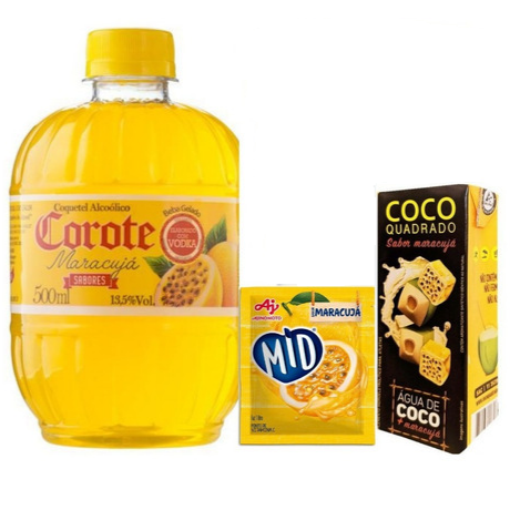 1 Vodka Cana Boa Maracujá + 1 Suco Maracujá + 1 Gelo Maracujá