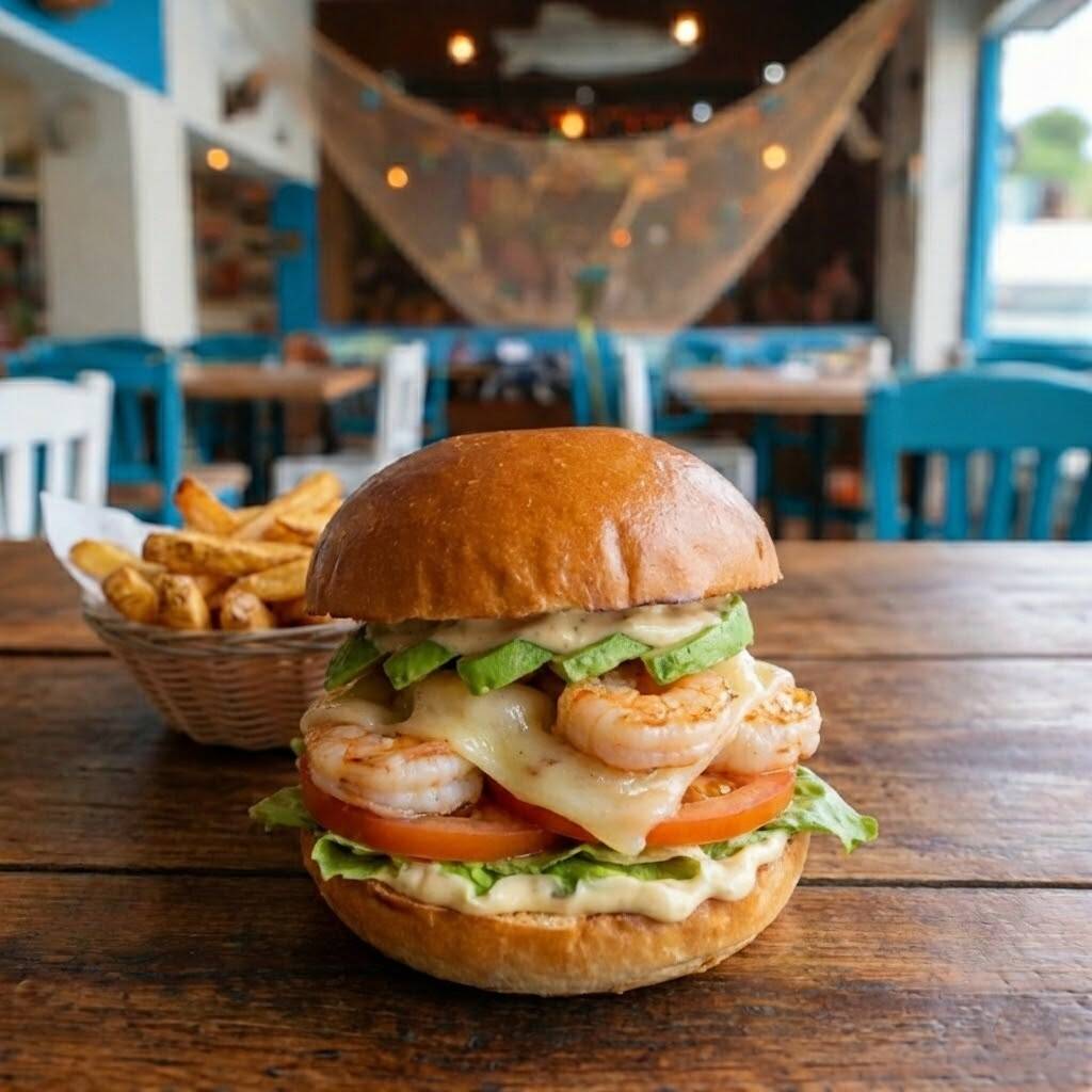 Hamburguesa de Camarón Cocido