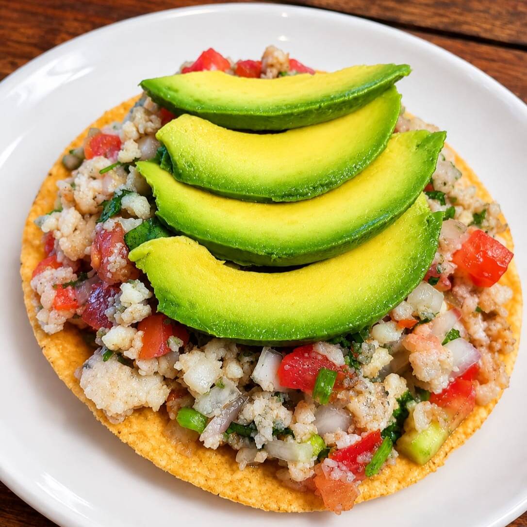 Tostada de Ceviche de Pescado
