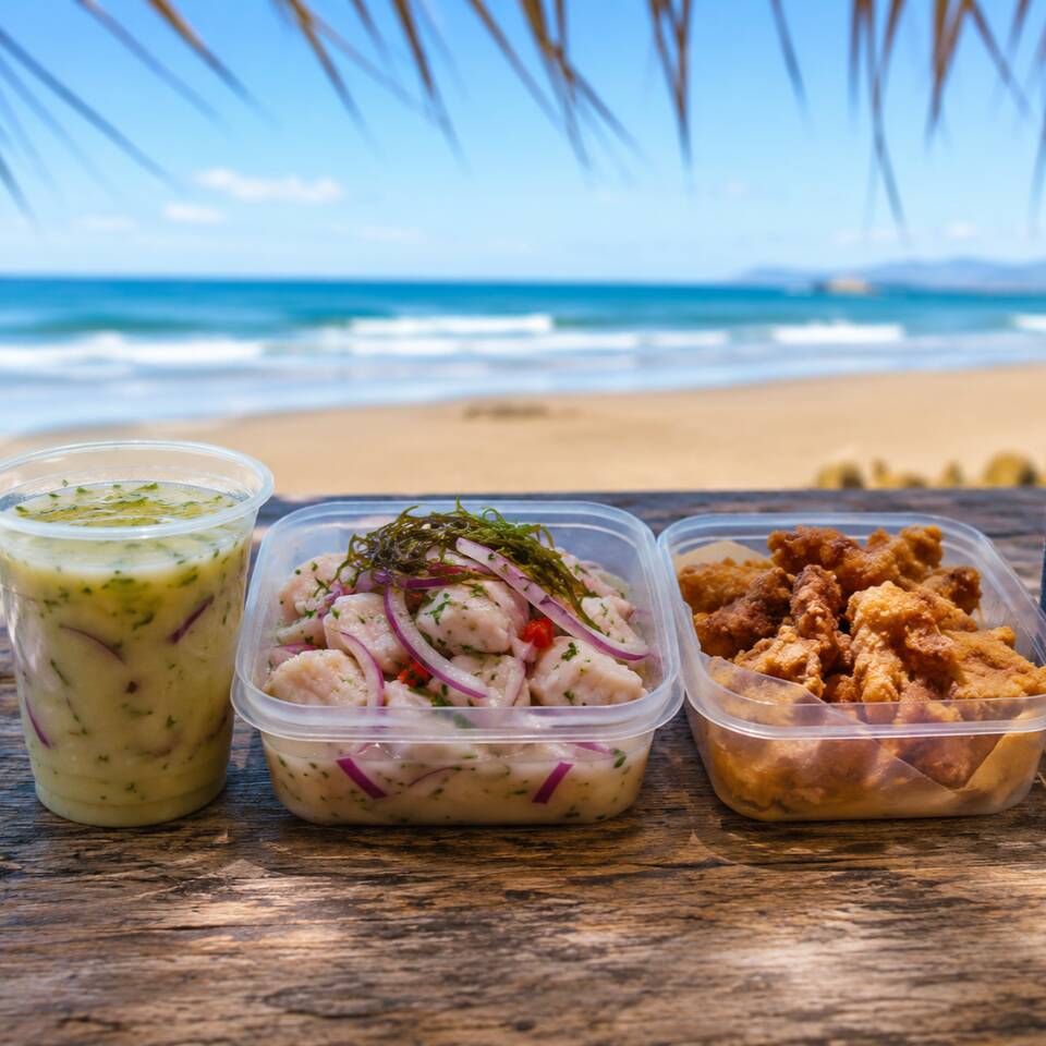 Leche de Tigre+Ceviche+Chicharron de Pescado+Gaseo