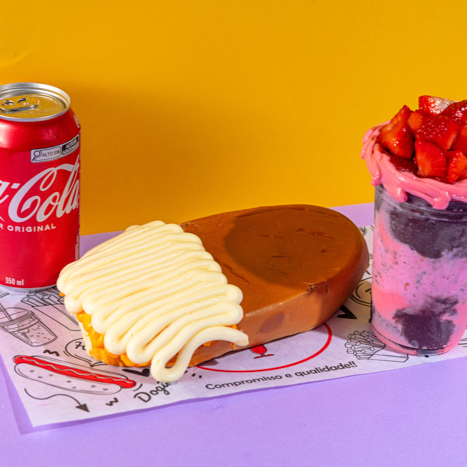 1 Dogão + 1 Açaí de 400ml + 1 Coca 350ml