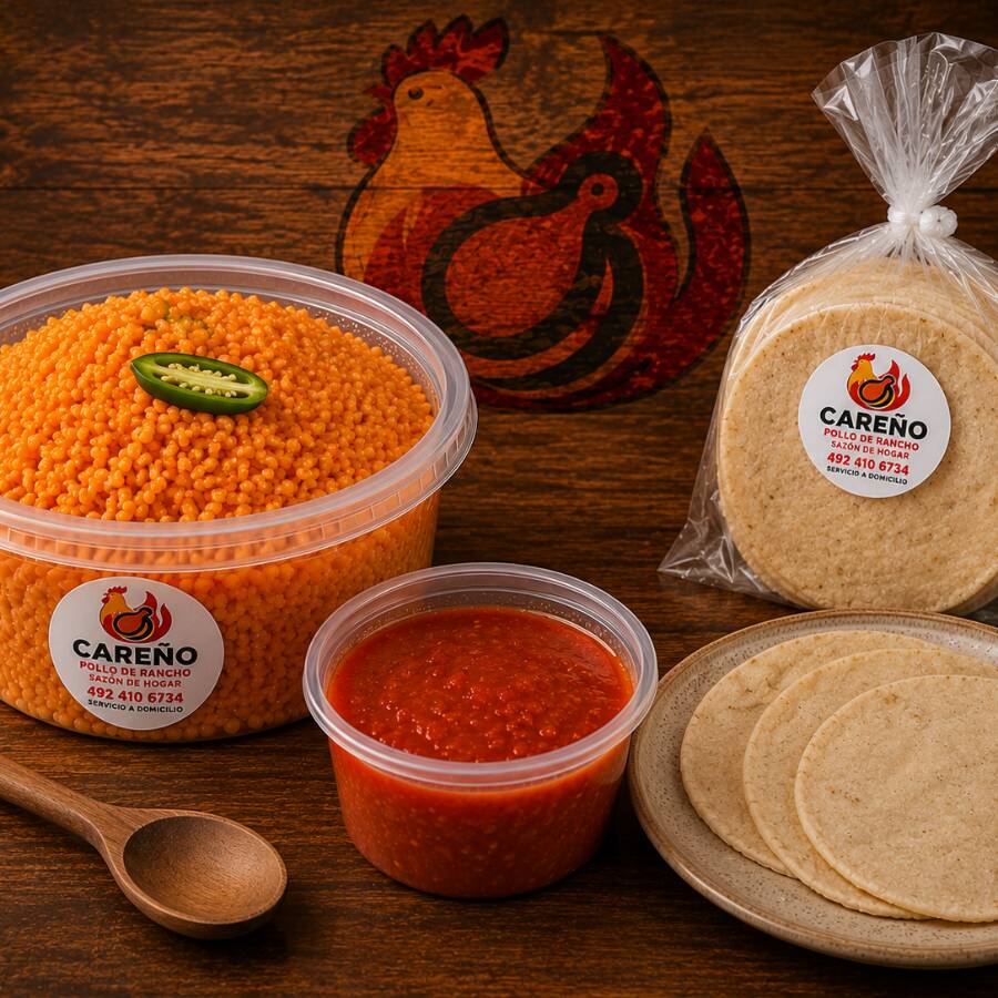 Arroz Careño Grande con Salsa y Tortillas
