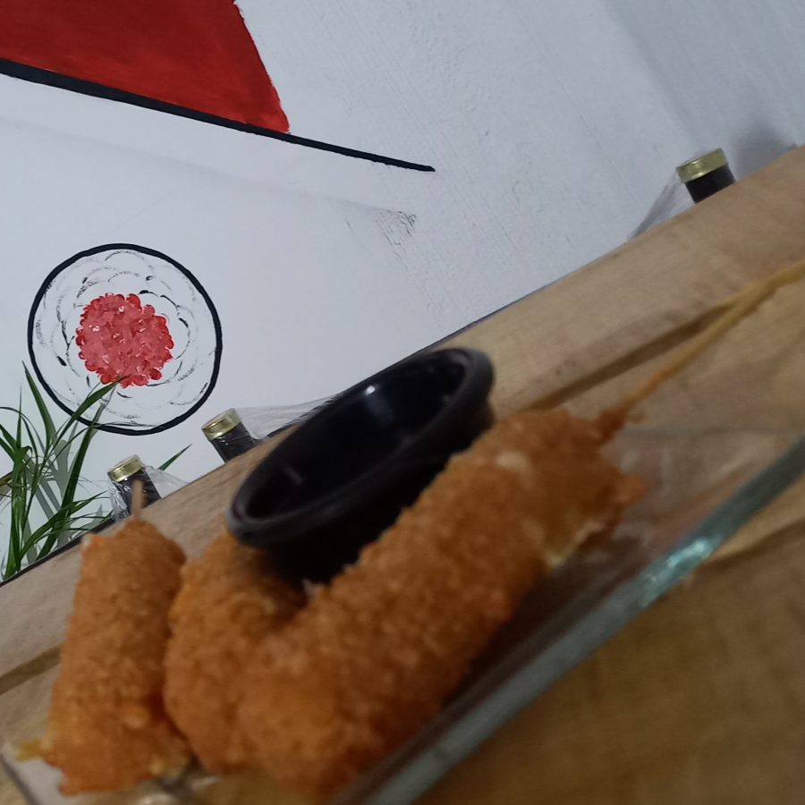 Kishiage de Pollo con Pimineto Verde