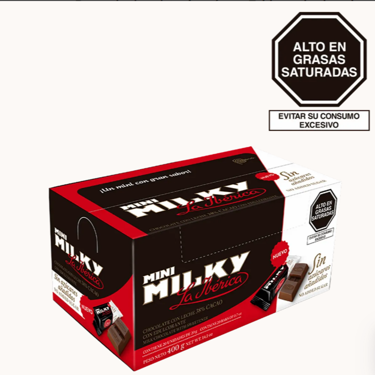 Barra Mini Milky La Ibérica sin Azúcares 20g x20pz