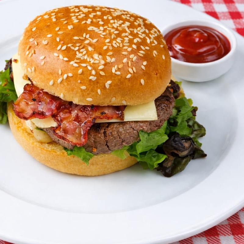 Hamburguesa Queso y Tocino