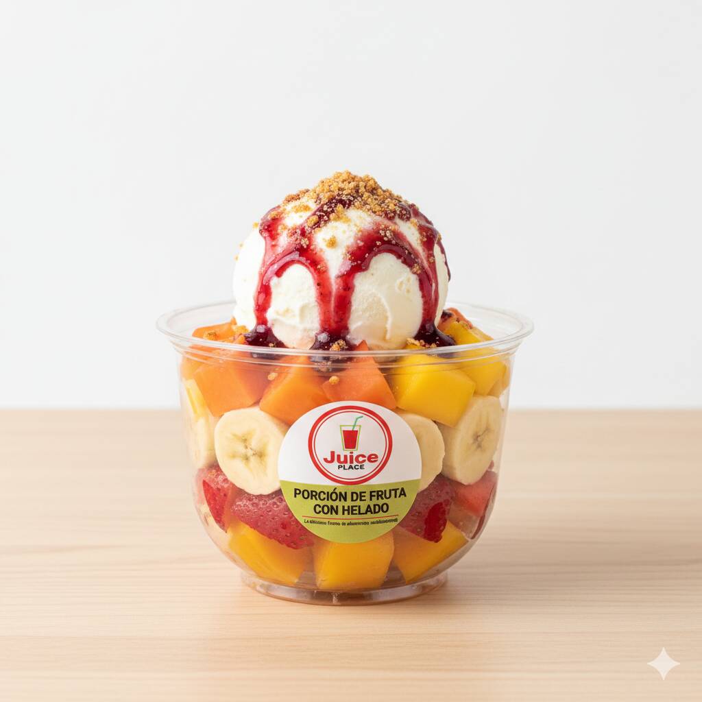 Porción de Fruta con Helado