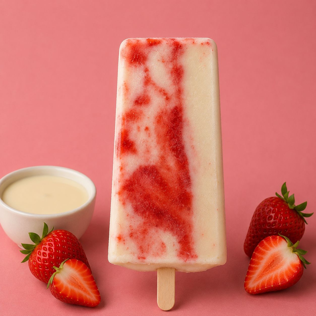 Paleta de Fresa con Crema