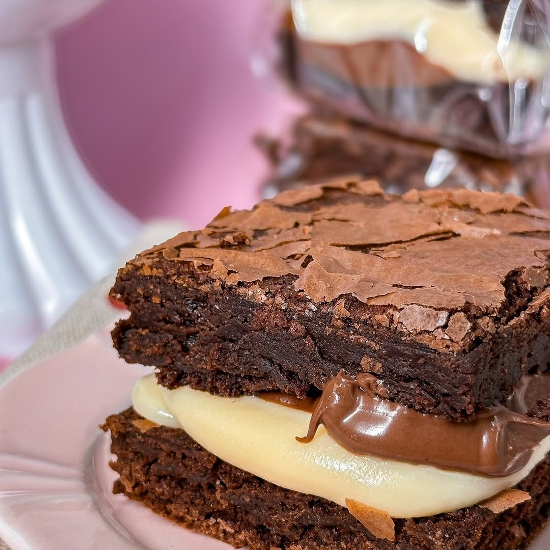 Brownie, ninho e nutella