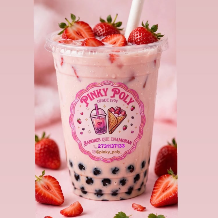 Pinky Boba Fresas con Crema