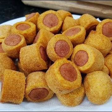 Salgados de salsicha bem macios e suculentos !