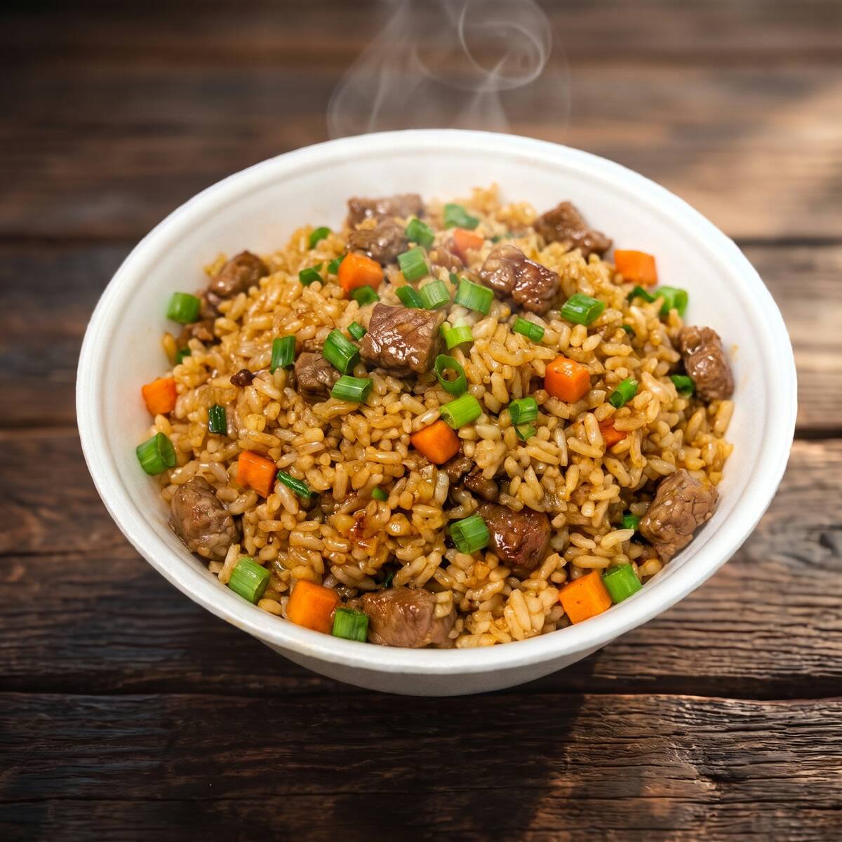 Yakimeshi de carne.