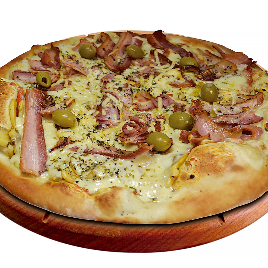 Mussarela, Bacon, Champingon e Lascas de parmesão