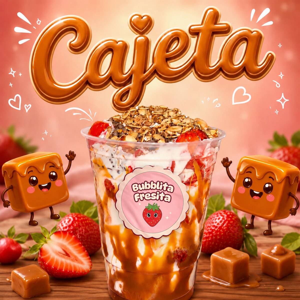 FRESAS CON CREMA - CAJETA