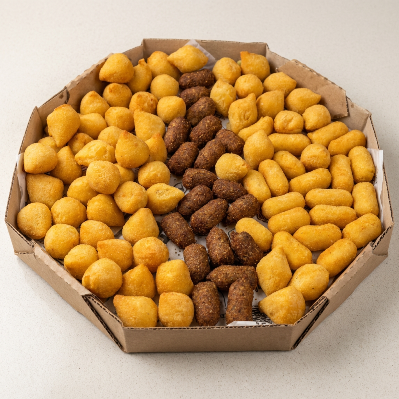 Uma deliciosa porção de salgados quentes e crocantes fritos na hora, perfeita para compartilhar com amigos e familiares. Essa porção inclui uma variedade de salgados irresistíveis, que são produzidos com massa de batata , levando ao extremo prazer gastronômico.! Confira essas Delicias!!!! Deliciosos salgados/Petiscos saborosos/Opções de aperitivos/ Salgados fritos e assados/ Massas recheadas e crocantes/ Salgados empanados e sequinhos/ Variedade de pastéis e coxinhas/ Bolinhos irresistíveis/ Quiches e empadas fresquinhas/ Pães de queijo quentinhos / entrega rapida/ salgados maravilhosos / salgados fritos / porções/ salgados grandes/ salgados para festa/ salgado crocante