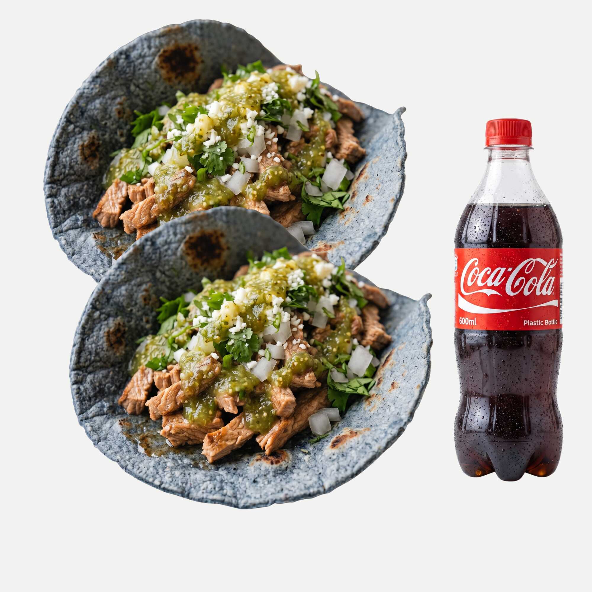 Dos Tacos de Bistec + Cocacola