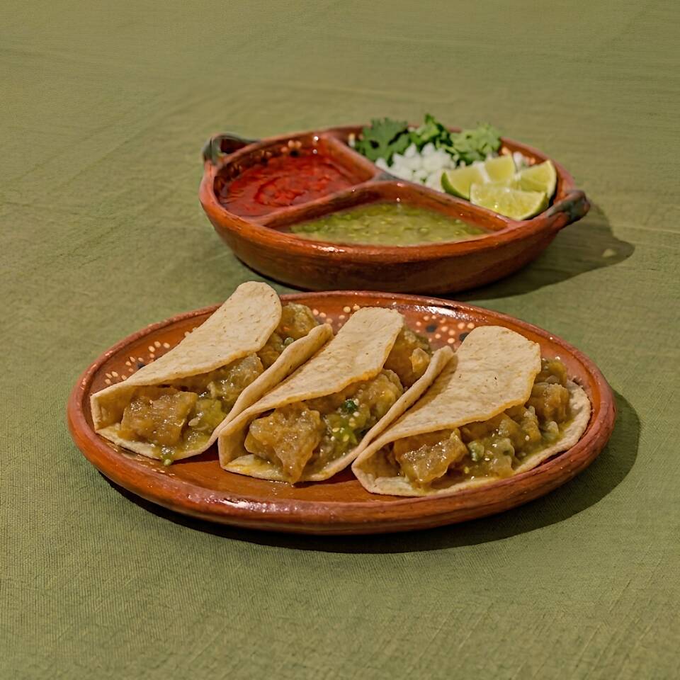 Orden 3 Tacos Chicharrón en Salsa Verde