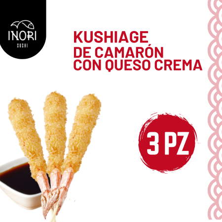 Kushiage de Camarón con Queso 3 Piezas