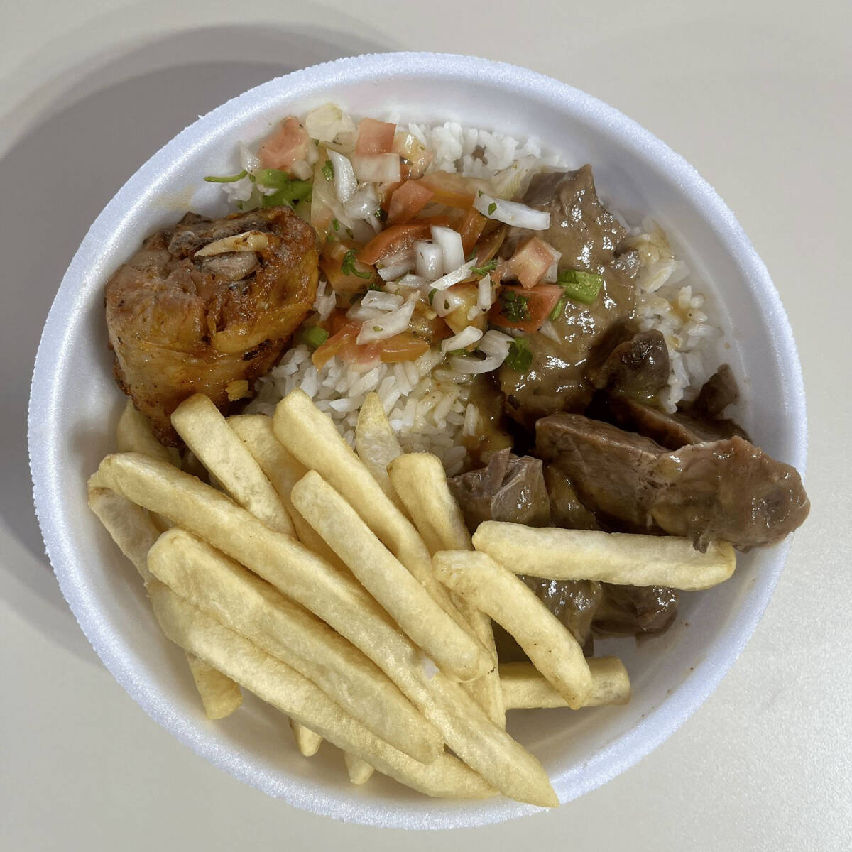 Arroz, Feijão, Fritas e Vinagrete