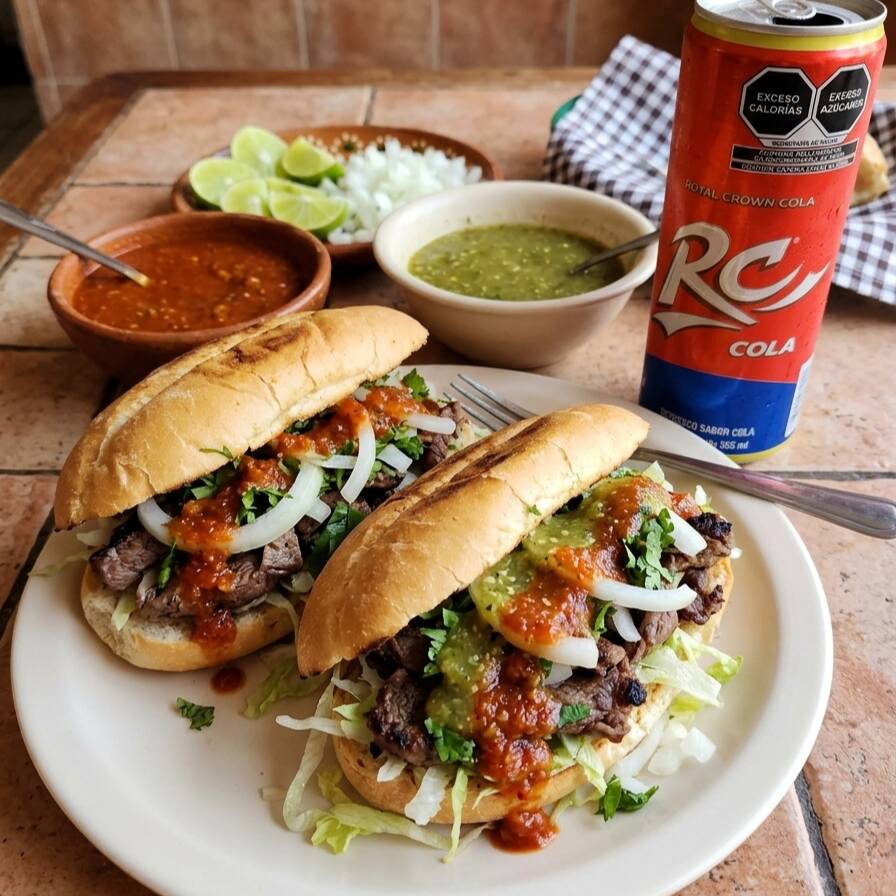 2 tortas y refresco de cola 355ml