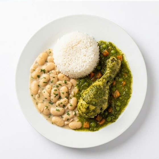 Frejoles con Seco de Pollo