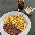 150 gramas de proteína, um suculento corte de carne nobre, grelhado à perfeição no ponto de sua preferência. Servido com batatas fritas, acompanhadas do nosso delicioso e exclusivo molho secreto 80 ml e uma bebida a sua escolha...

- Relação Peso in natura x peso grelhado

Batatas fritas 300 gramas (peso in natura)

Um steak de carne 150 gramas de proteína in natura (crua).

Todos os nossos produtos com descrição de peso, são pesados Crus (in natura) e sofrem alterações em seu peso e tamanho após ser grelhado, quanto mais passar o ponto, mais perderá a gramatura.