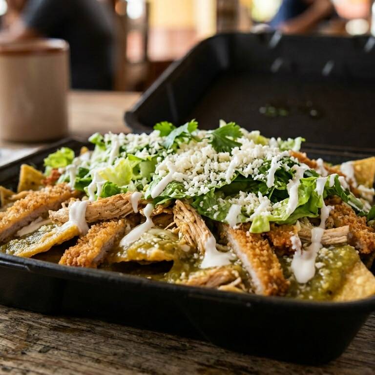 Chilaquiles Verdes de Milanesa